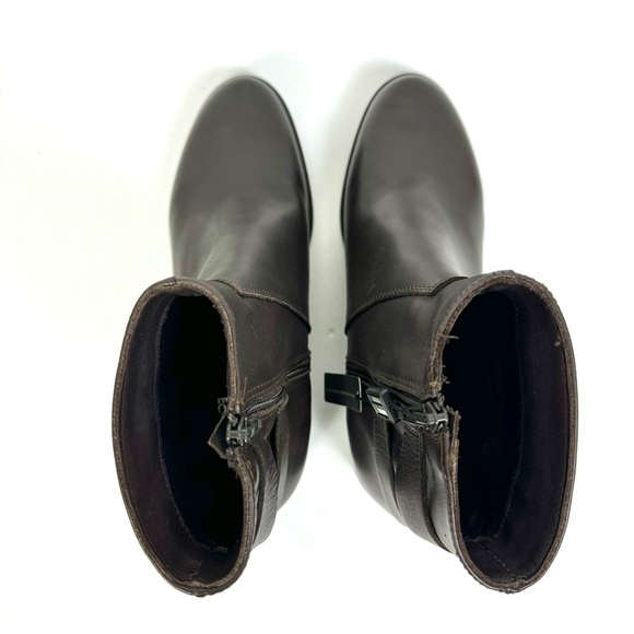 Emanuele Crasto Women’s Dark Brown Double Buckle Booties Made in Italy Sz 9 NEW - Picture 5 of 7